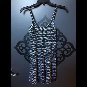 Authentic American Heritage Black and White Spaghetti Strap A-Line Mini Dress